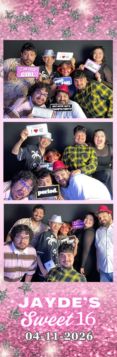 A Sweet 16 photo booth strip with friends by SoCalFun365